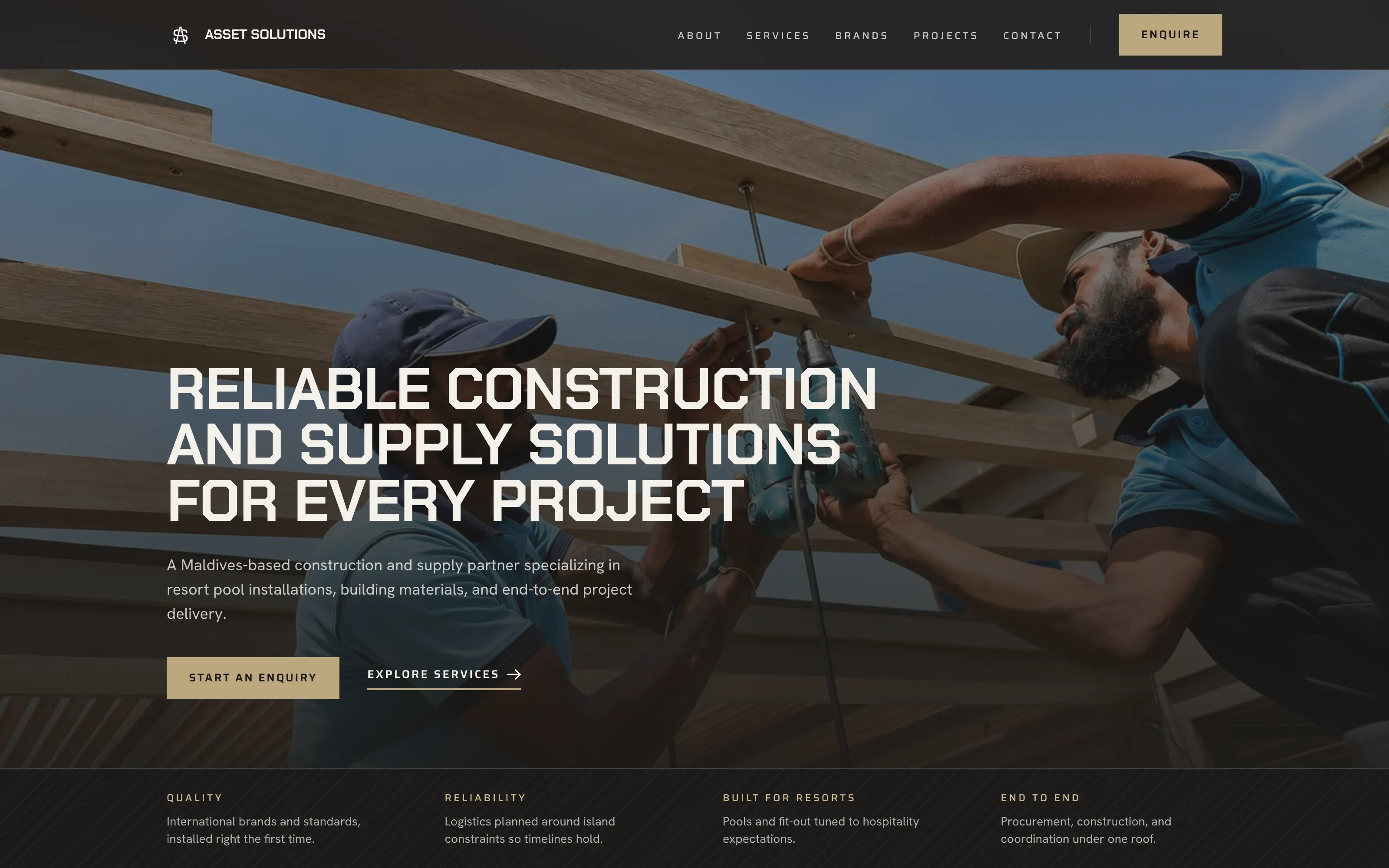Asset Solutions website built by Enable Maldives