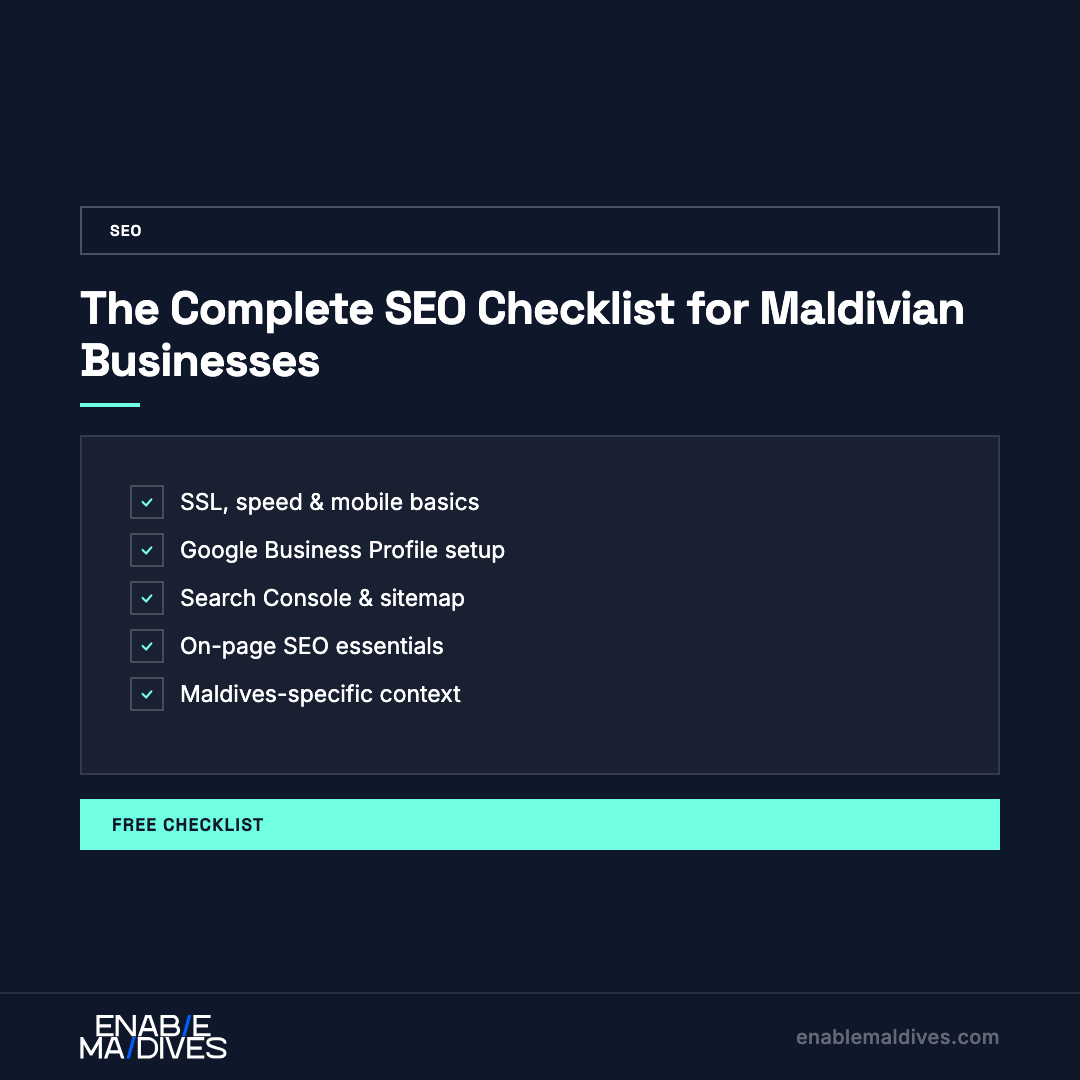 The Complete SEO Checklist for Maldivian Businesses — free downloadable PDF